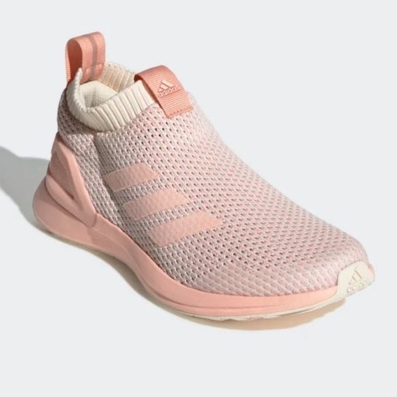 Adidas Rapidarun Knit Sock Pink Sneakers Laceless - Picture 3 of 6